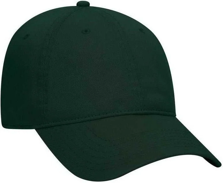 Hat With Embroidery-OTTO 18-772 Superior Garment Washed Cotton Twill Low Profile Pro Style Cap - Dark Green