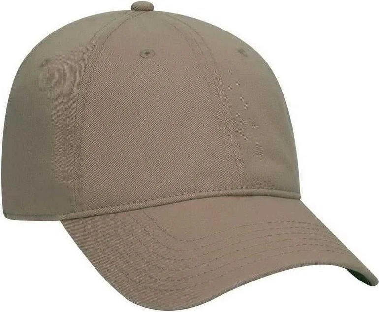 Hat With Animal Prints-OTTO 18-772 Superior Garment Washed Cotton Twill Low Profile Pro Style Cap - Dark Khaki