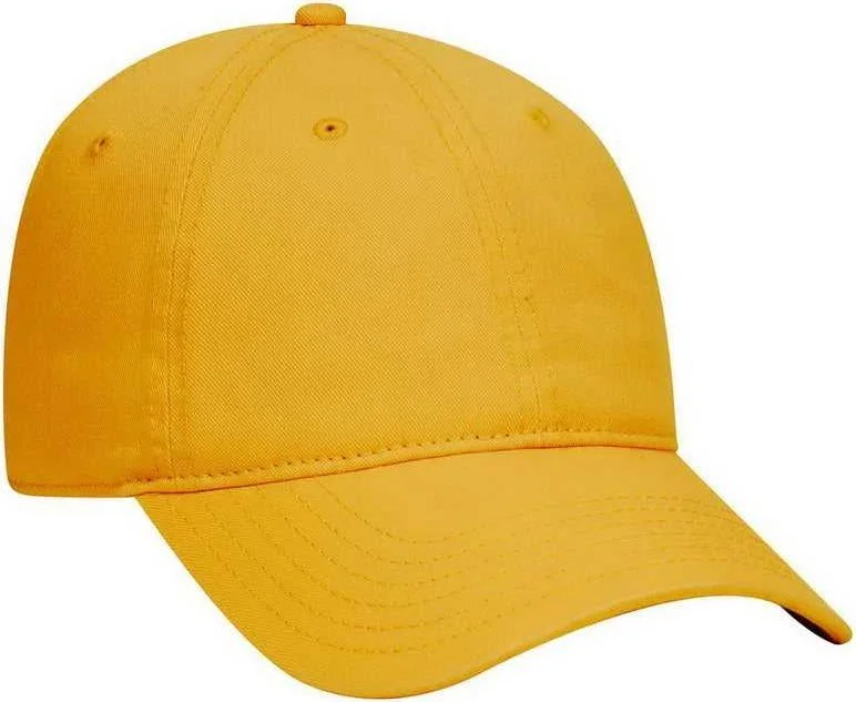 Hat With Floral Designs-OTTO 18-772 Superior Garment Washed Cotton Twill Low Profile Pro Style Cap - Gold