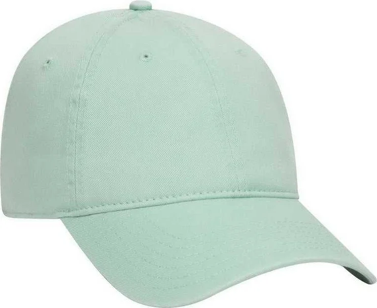 Hat With Neon Colors-OTTO 18-772 Superior Garment Washed Cotton Twill Low Profile Pro Style Cap - Mint