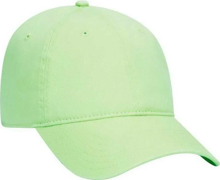 Hat With Moisture-Wicking Tech-OTTO 18-772 Superior Garment Washed Cotton Twill Low Profile Pro Style Cap - Neon Green