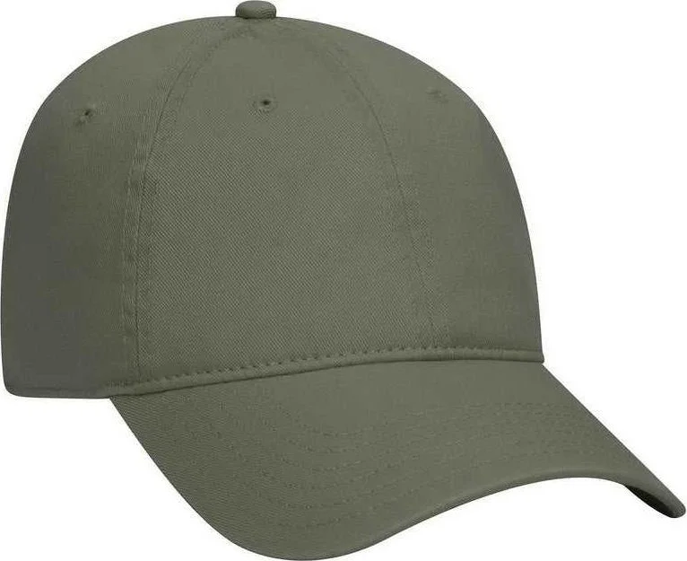 Hat With Windproof Fabric-OTTO 18-772 Superior Garment Washed Cotton Twill Low Profile Pro Style Cap - Olive Green