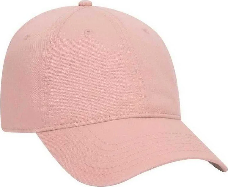 Hat With Waterproof Material-OTTO 18-772 Superior Garment Washed Cotton Twill Low Profile Pro Style Cap - Pink