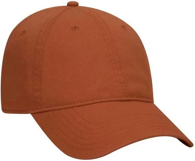 Hat With Fitted Design-OTTO 18-772 Superior Garment Washed Cotton Twill Low Profile Pro Style Cap - Texas Orange