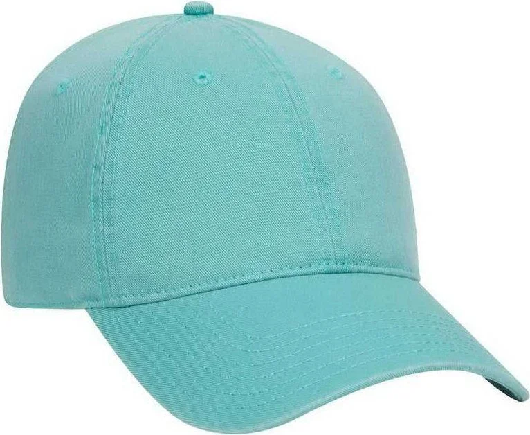 Hat With Snapback-OTTO 18-772 Superior Garment Washed Cotton Twill Low Profile Pro Style Cap - Turquoise