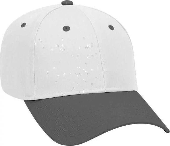 Hat For Elegant Wear-OTTO 19-061 Cotton Twill Low Profile Pro Style Cap with Fabric Adjustable Hook - Black White