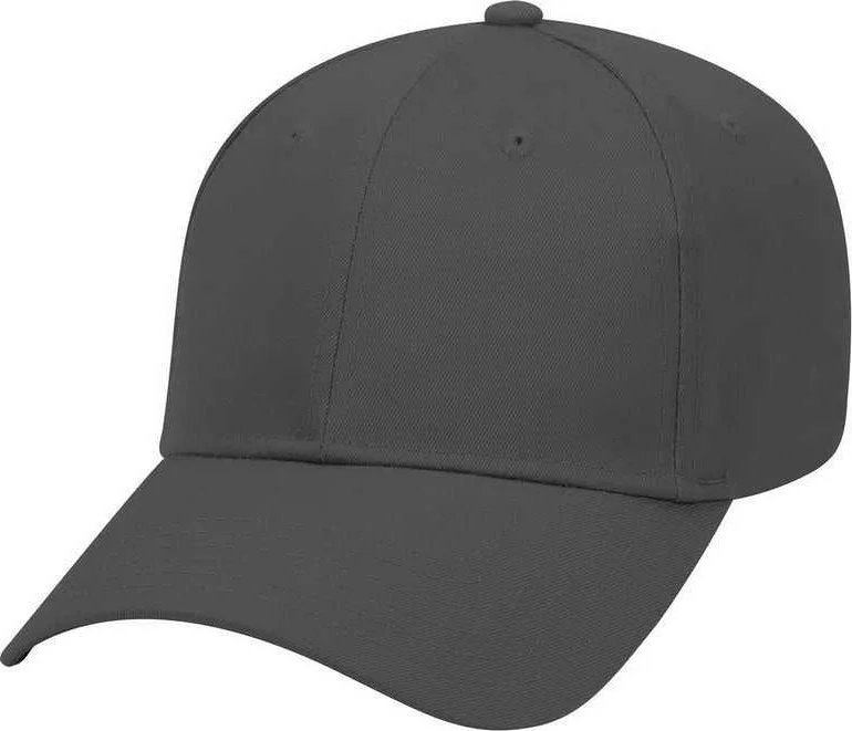 Hat For Classic Fashion-OTTO 19-061 Cotton Twill Low Profile Pro Style Cap with Fabric Adjustable Hook - Charcoal Gray