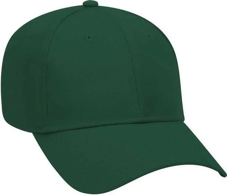 Hat For Cowboy Style-OTTO 19-061 Cotton Twill Low Profile Pro Style Cap with Fabric Adjustable Hook - Dark Green