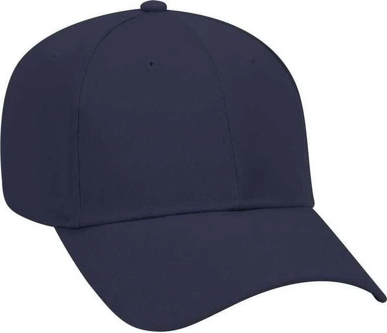 Hat For Gothic Fashion-OTTO 19-061 Cotton Twill Low Profile Pro Style Cap with Fabric Adjustable Hook - Navy