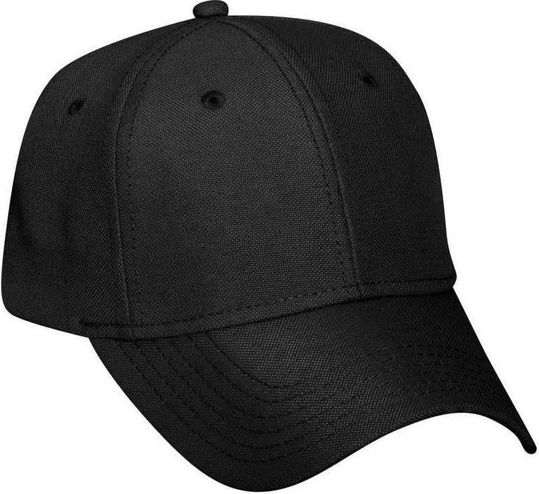 Hat For Streetwear-OTTO 19-1066 Imitation Linen 6 Panel Low Profile Baseball Cap - Black