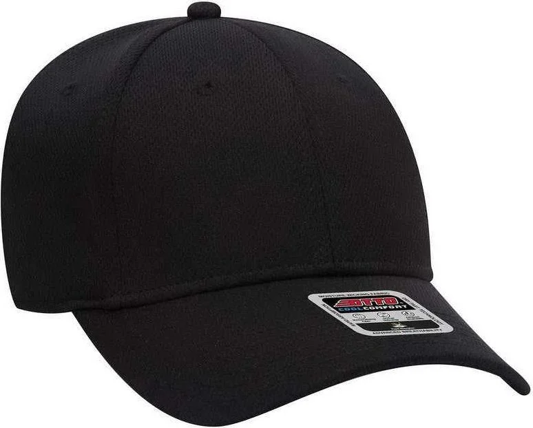 Hat For Business Casual-OTTO 19-1122 Sweatband 6 Panel Low Profile Baseball Cap - Black