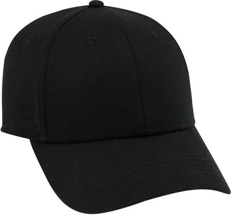 Hat For Casual Wear-OTTO 19-1203 Superior Cotton Twill 6 Panel Low Profile Baseball Cap - Black