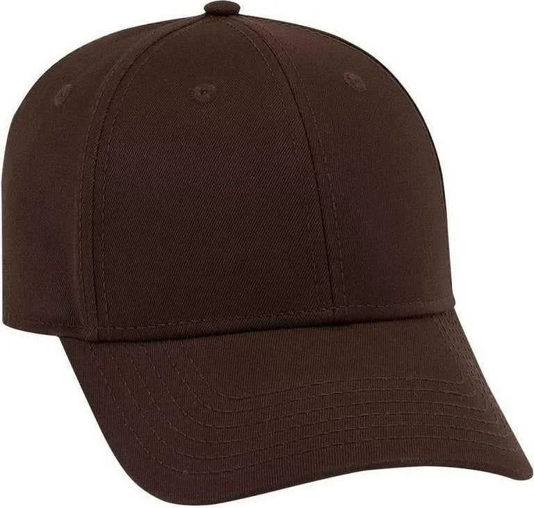 Hat For Formal Events-OTTO 19-1203 Superior Cotton Twill 6 Panel Low Profile Baseball Cap - Brown