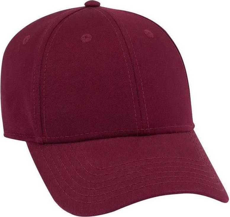 Hat For Weddings-OTTO 19-1203 Superior Cotton Twill 6 Panel Low Profile Baseball Cap - Burgandy Maroon