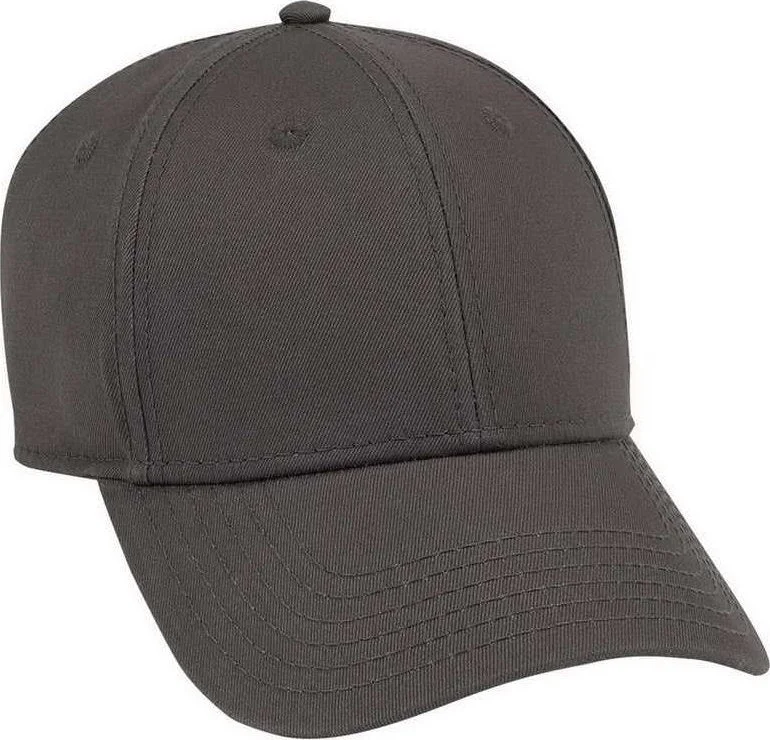 Hat For Outdoor Events-OTTO 19-1203 Superior Cotton Twill 6 Panel Low Profile Baseball Cap - Charcoal Gray