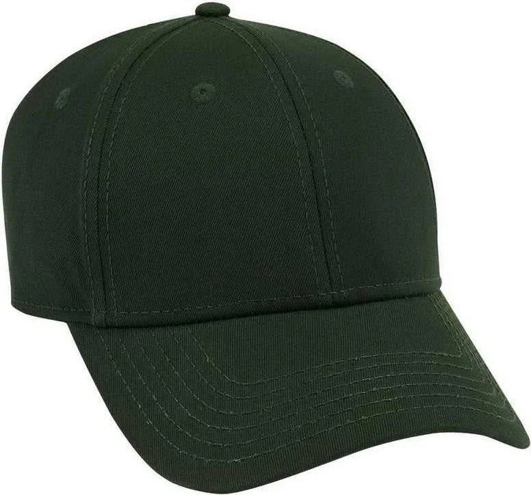 Hat For Concerts-OTTO 19-1203 Superior Cotton Twill 6 Panel Low Profile Baseball Cap - Dark Green