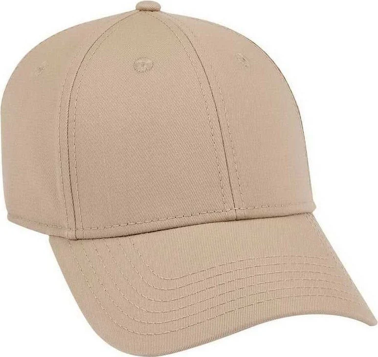 Hat For Safari-OTTO 19-1203 Superior Cotton Twill 6 Panel Low Profile Baseball Cap - Khaki