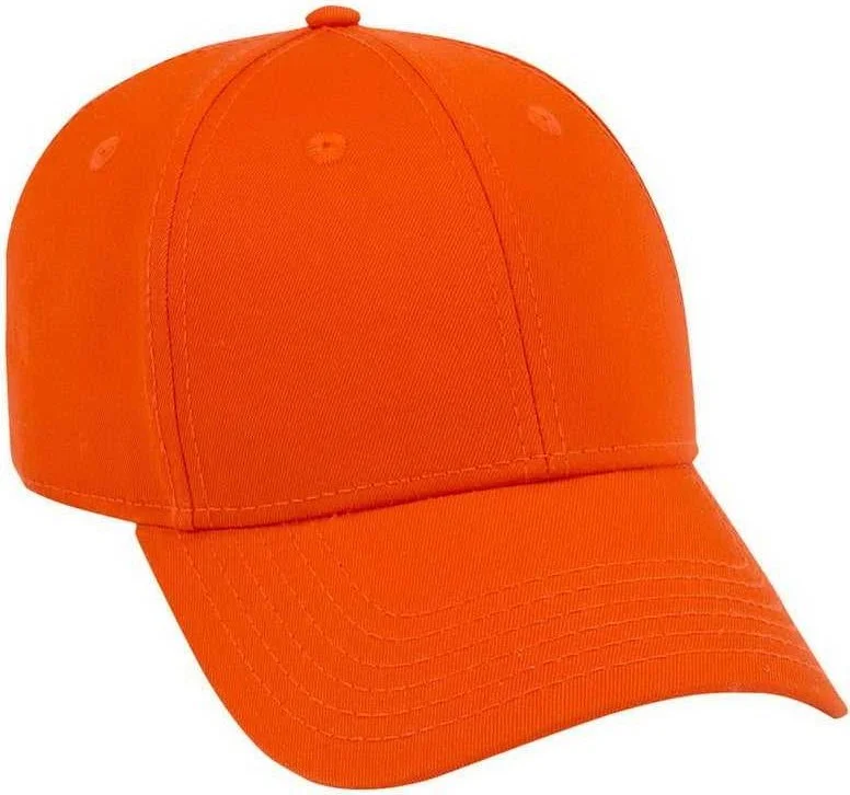 Hat For Travel-OTTO 19-1203 Superior Cotton Twill 6 Panel Low Profile Baseball Cap - Orange