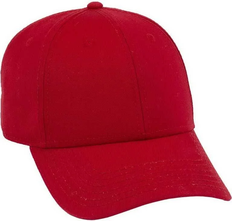 Hat For Skateboarding-OTTO 19-1203 Superior Cotton Twill 6 Panel Low Profile Baseball Cap - Red