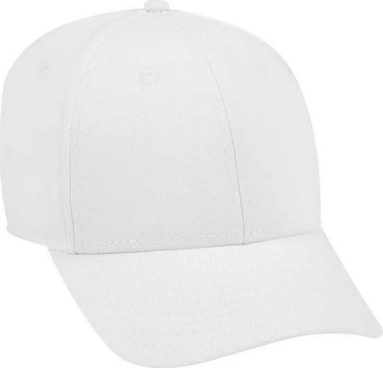 Hat For Soccer-OTTO 19-1203 Superior Cotton Twill 6 Panel Low Profile Baseball Cap - White