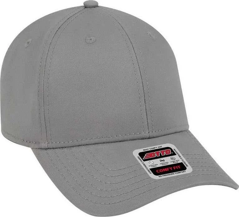 Hat For Cycling-OTTO 19-1227 Ultra Fine Brushed Stretchable Superior Cotton Twill 6 Panel Low Profile Baseball Cap - Gray