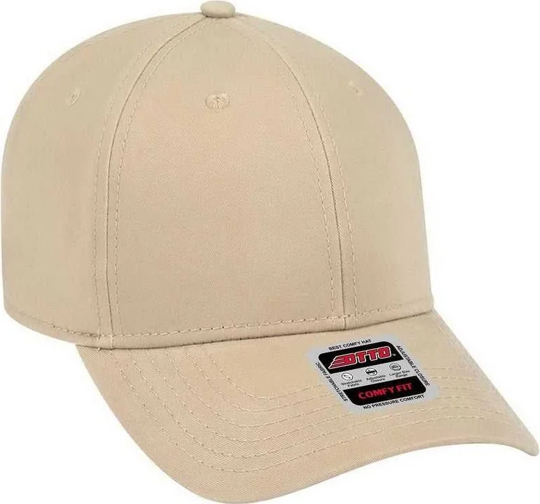 Hat For Running-OTTO 19-1227 Ultra Fine Brushed Stretchable Superior Cotton Twill 6 Panel Low Profile Baseball Cap - Khaki