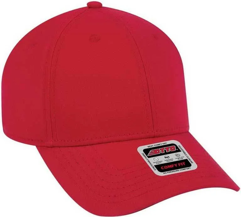 Hat For Golf-OTTO 19-1227 Ultra Fine Brushed Stretchable Superior Cotton Twill 6 Panel Low Profile Baseball Cap - Red