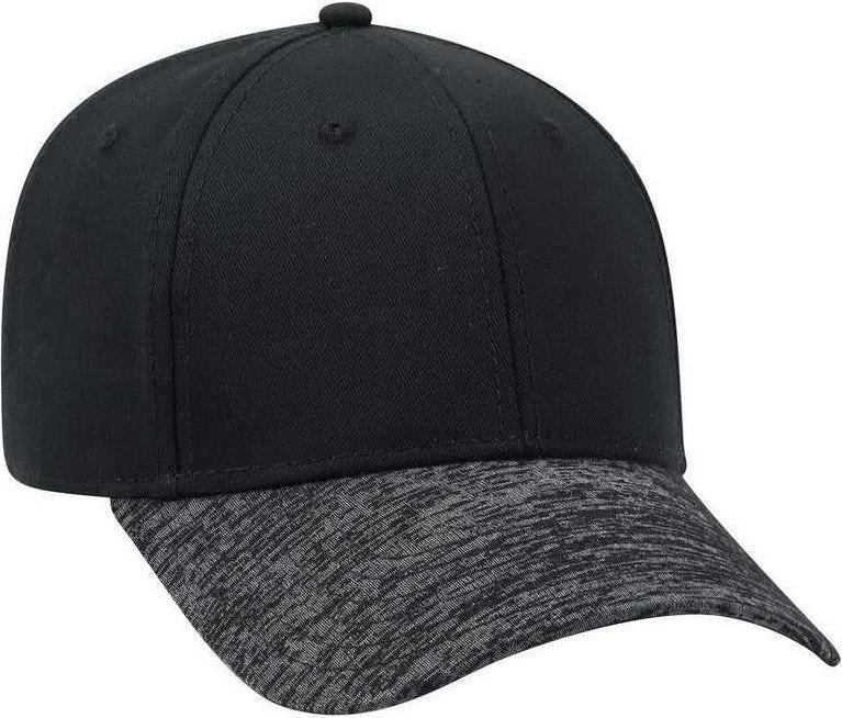 Hat With Built-in Headphones-OTTO 19-1232A 6 Panel Low Profile Baseball Cap - Black Heather Black