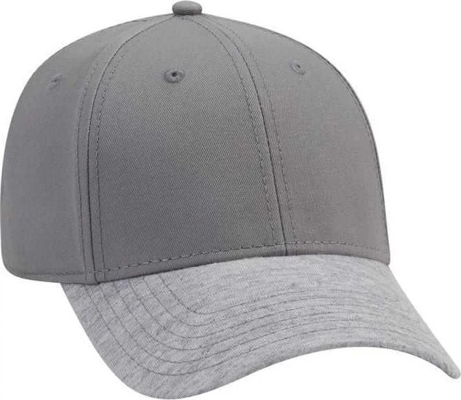 Hat With Cartoon Characters-OTTO 19-1232A 6 Panel Low Profile Baseball Cap - Heather Gray Gray