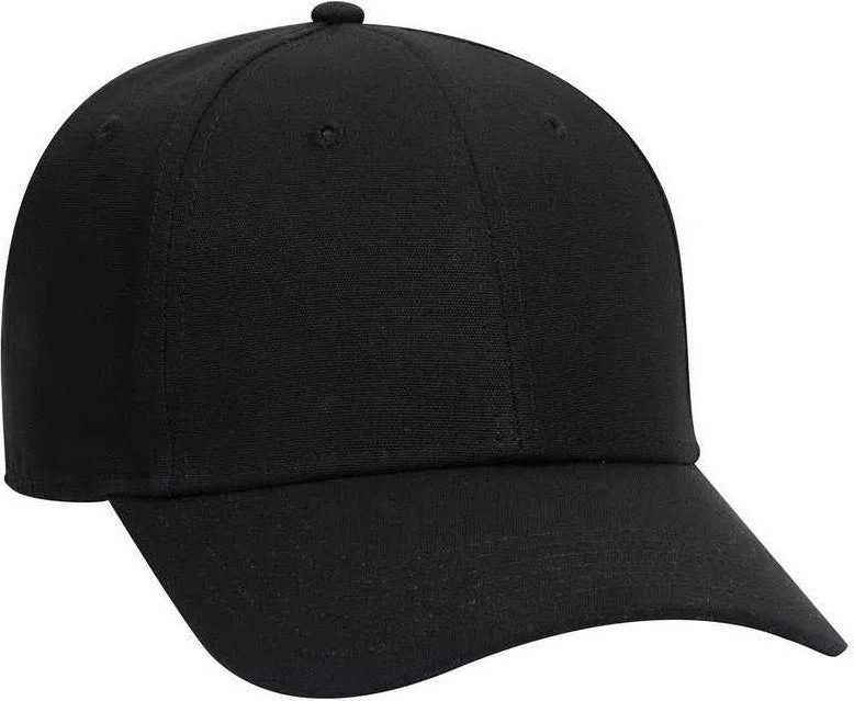 Hat With Ventilation-OTTO 19-1277 6 Panel Low Profile Baseball Cap - Black