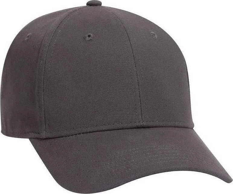 Hat With Mesh Panels-OTTO 19-1277 6 Panel Low Profile Baseball Cap - Charcoal Gray