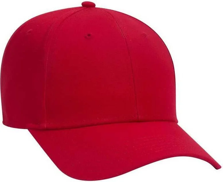 Hat With Snapback-OTTO 19-1277 6 Panel Low Profile Baseball Cap - Red