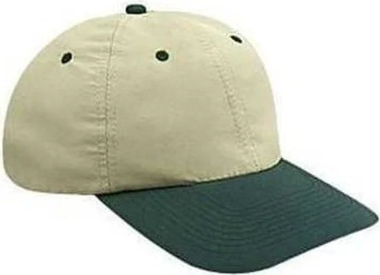 Hat For Hip-Hop Fashion-OTTO 24-106 Polyester Microfiber Soft Visor Low Profile Pro Style Cap with 6 Embroidered Eyelets - Dark Green Khaki