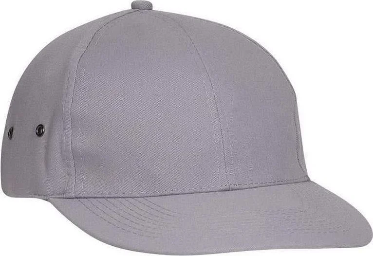 Hat With Custom Logo-OTTO 26-030 6 Panel Low Profile Baseball Cap - Gray