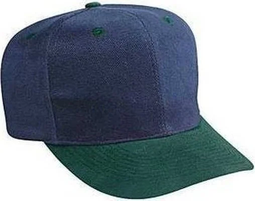 Hat For Work-OTTO 27-008 Brushed Bull Denim Pro Style Cap with Fabric Adjustable Strap - Dark Green Navy