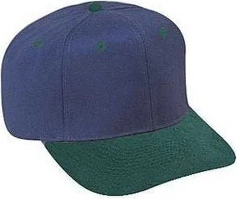 Hat For Poolside-OTTO 27-015 Brushed Cotton Twill Pro Style Structured Firm Front Panel Cap - Dark Green Navy