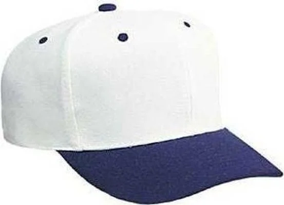 Hat For Skateboarding-OTTO 27-303 Wool Blend Grey Undervisor Pro Style Cap - Navy White