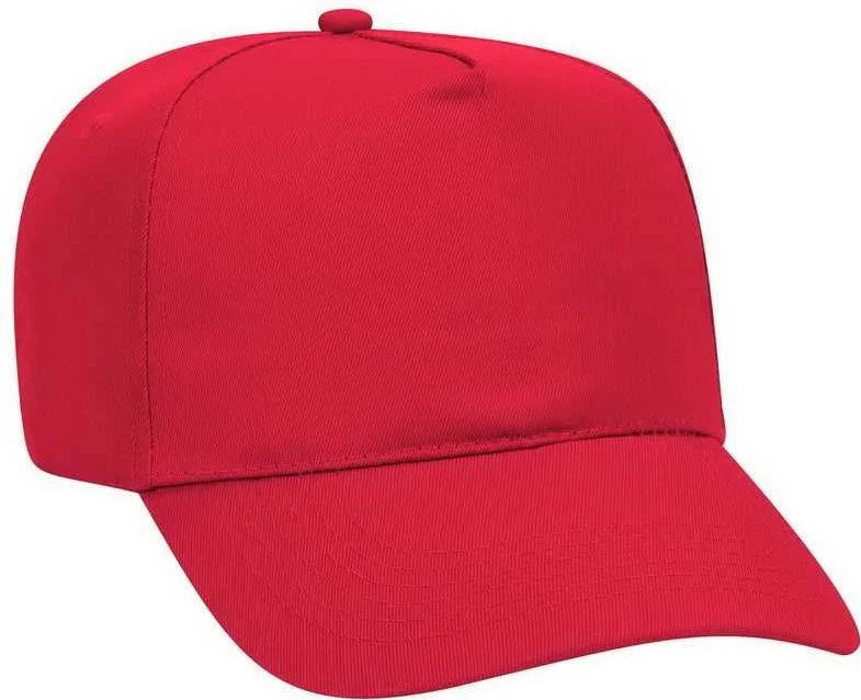 Hat For Football-OTTO 31-1060 Promo Cotton Twill Pro Style Cap - Red