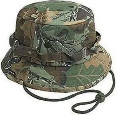 Hat For Horse Riding-OTTO 43-045 100% Camouflage Cotton Twill Bucket Hats - Khaki Brown Light Olive Green