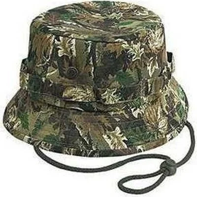 Hat For Cycling-OTTO 43-045 100% Camouflage Cotton Twill Bucket Hats - Light Loden Brown Kelly