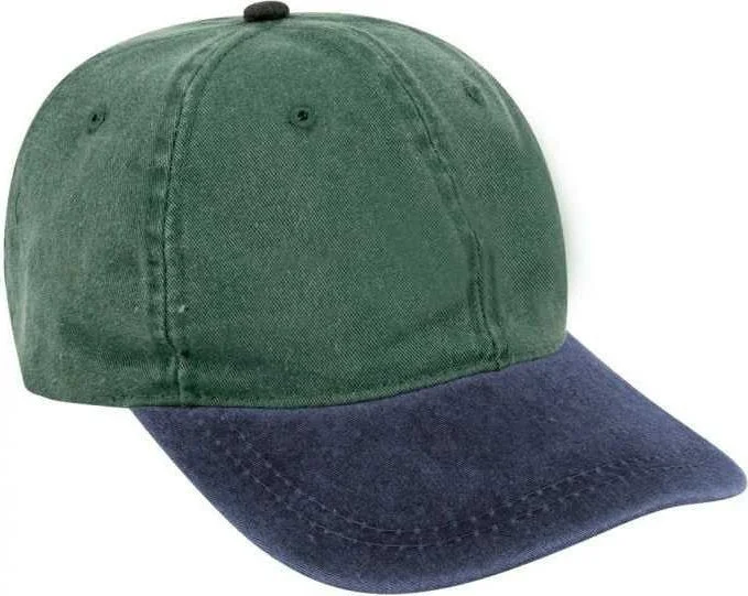 Hat With Quick-Dry Fabric-OTTO 64-219 Youth 6 Panel Low Profile Dad Cap - Navy Dark Green