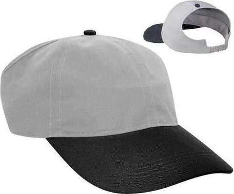 Hat For Camping-OTTO 69-291 Brushed Cotton Twill Ponytail Low Profile Pro Style Soft Crown Cap - Black Gray