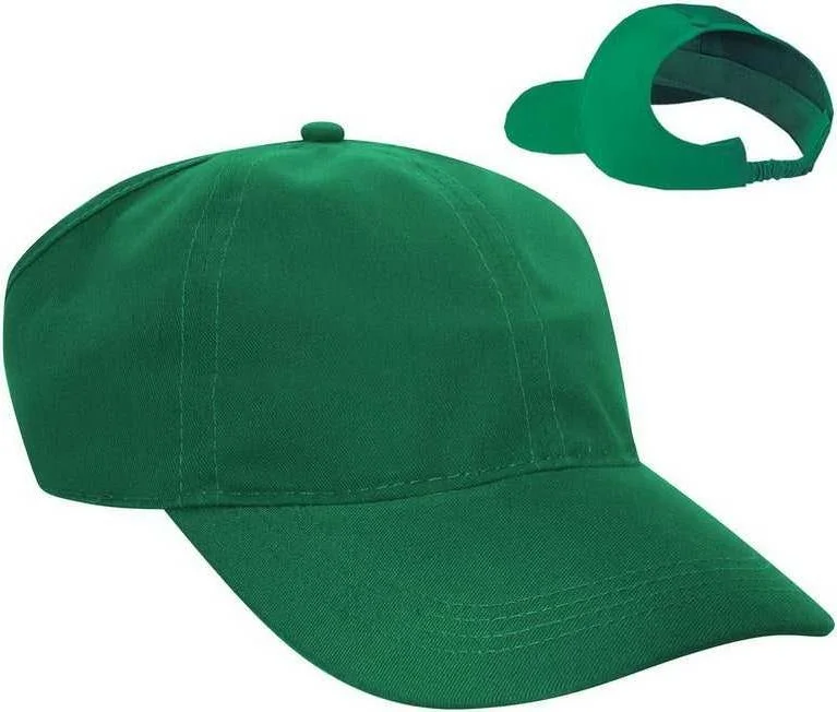 Hat For Rainy Days-OTTO 69-291 Brushed Cotton Twill Ponytail Low Profile Pro Style Soft Crown Cap - Dark Green