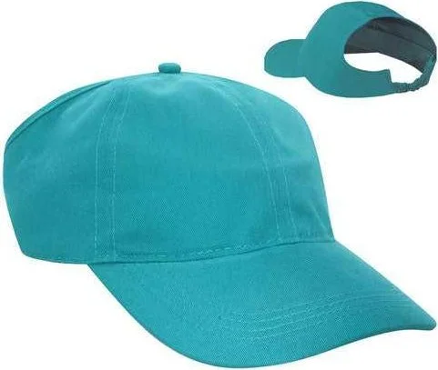 Hat For UV Protection-OTTO 69-291 Brushed Cotton Twill Ponytail Low Profile Pro Style Soft Crown Cap - Jade