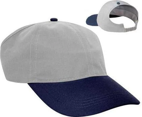 Hat For Summer-OTTO 69-291 Brushed Cotton Twill Ponytail Low Profile Pro Style Soft Crown Cap - Navy Gray