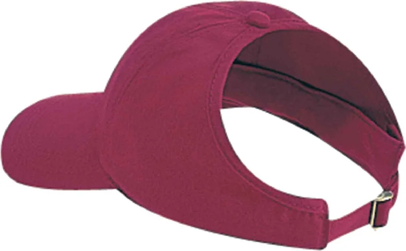 Hat With Moisture-Wicking Tech-OTTO 69-358 4 Panel Ponytail Cap - Burgandy Maroon