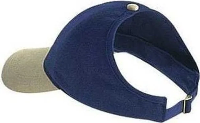 Hat For Big Head-OTTO 69-359 4 Panel Ponytail Cap - Khaki Navy