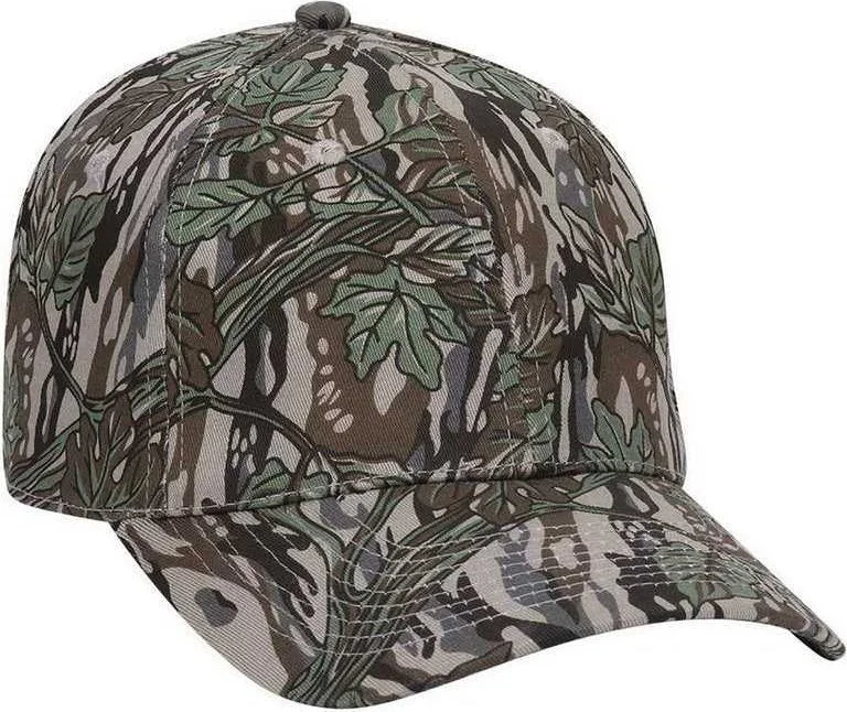 Hat For Outdoor Adventures-OTTO 77-379 Stretchable Camouflage Cotton Twill Low Profile Pro Style Cap - Gray Brown Khaki