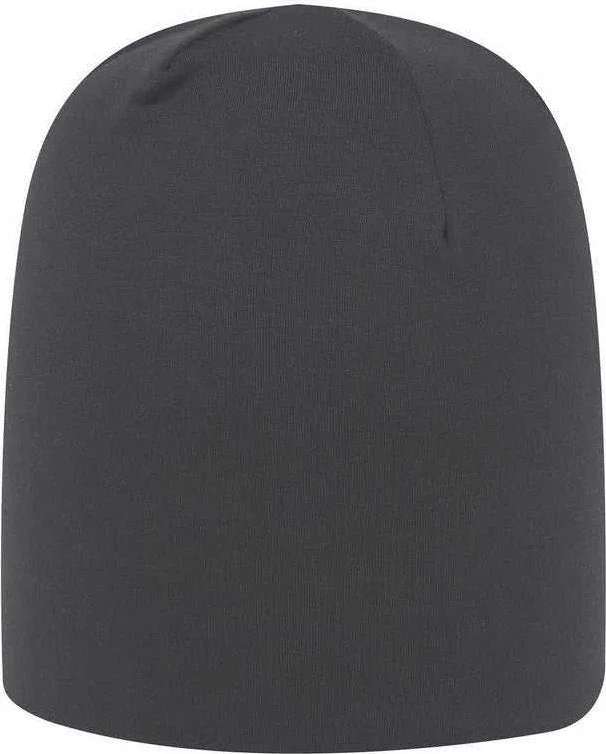 Hat With Luxury Finish-OTTO 82-1182 Jersey Knit 9 1/2" Lightweight Beanie - Charcoal Gray