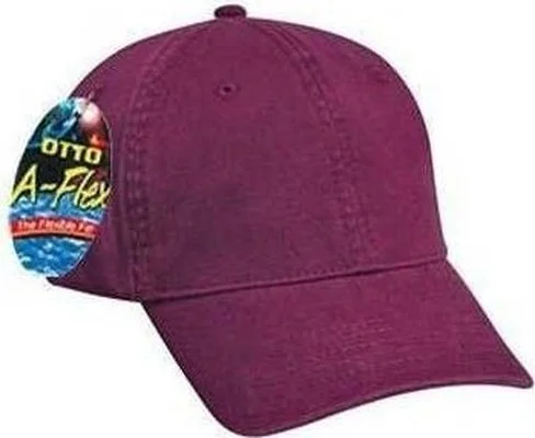 Hat With Fisherman Hat Design-OTTO 94-737 Stretchable Garment Washed Cotton Twill Low Profile Pro Style Cap - Maroon